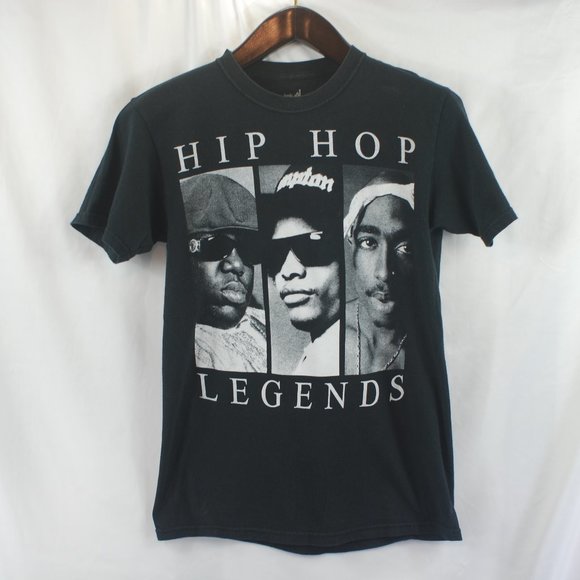 2Pac and Biggie Hip Hop Photo T Shirt Vintage Rap Tee Hip Hop BIG New Black